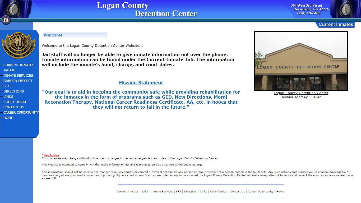Welcome to the Logan County Detention Center