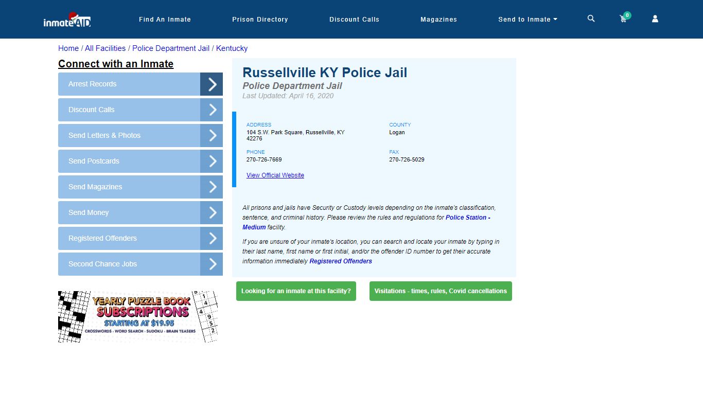 Russellville KY Police Jail & Inmate Search - Russellville, KY